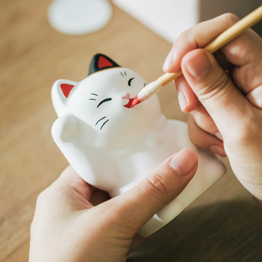 Hand Painted Lucky Cat (Right Paw Up) Coin Bank – DIY Ceramic Painting