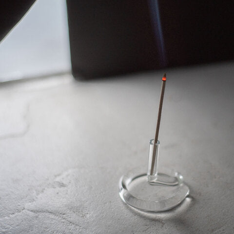 amabro TWO TONE Glass Incense Holder “Clear”