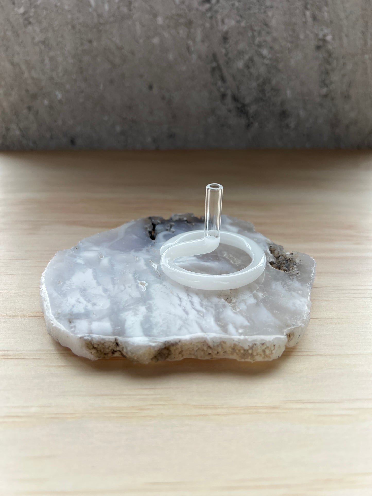 amabro TWO TONE Glass Incense Holder “White”