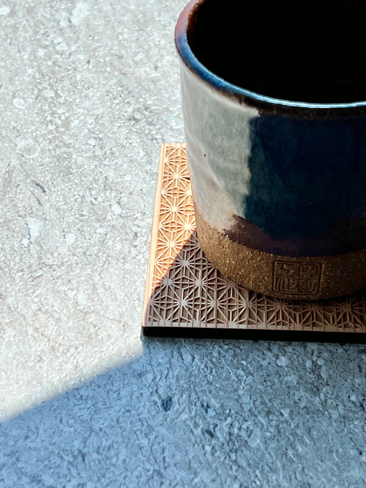 Wooden Coaster with Asanoha Pattern – Tosa Reihoku Cedar