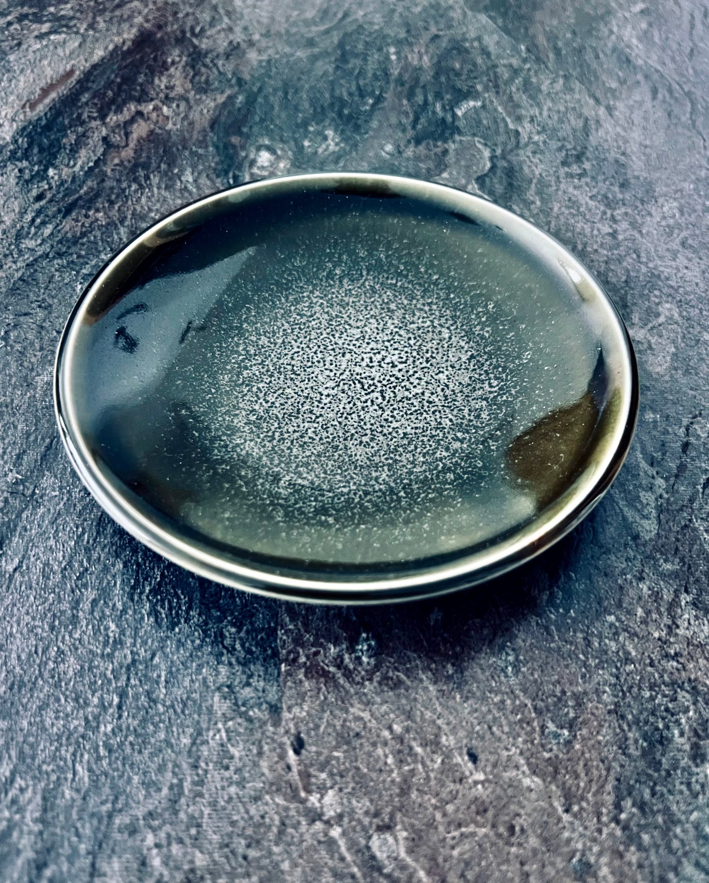 Mino Ware Small Plate – Oribe-Inspired Crystal Glaze