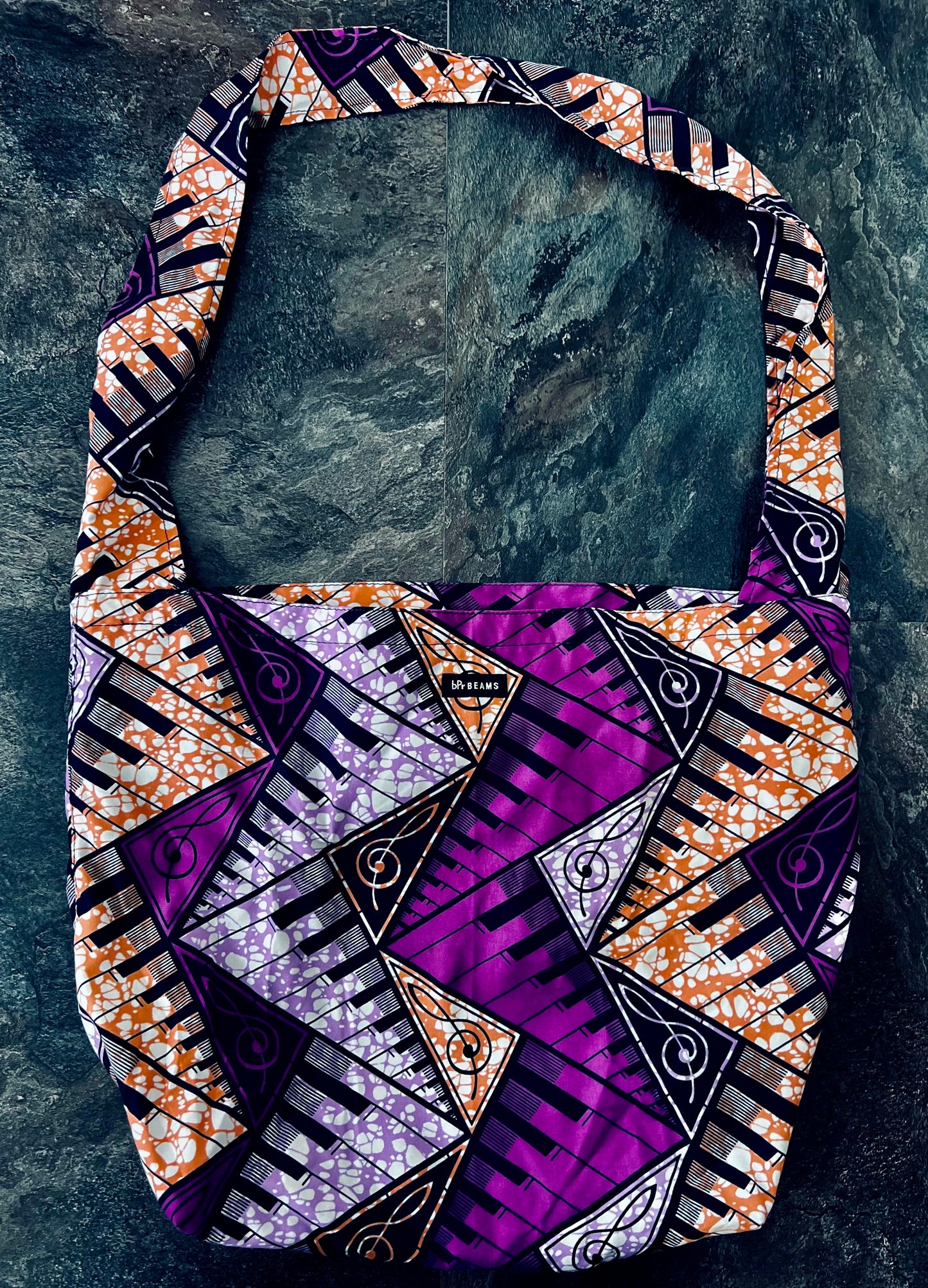 bPr BEAMS Batik Shoulder Eco Bag 2025 – PURPLE/PIANO