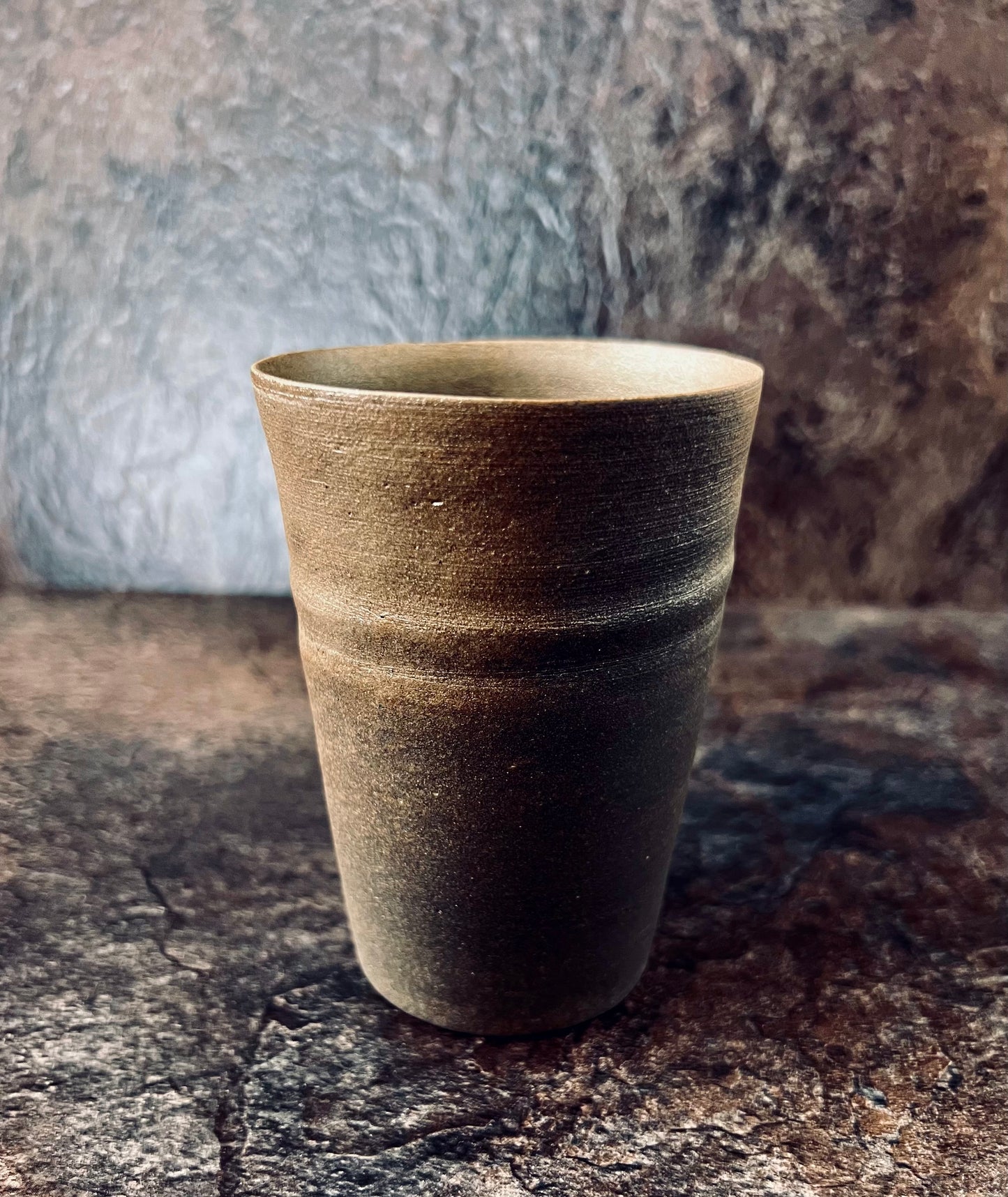 Bin Akiyama – Carbon-Fired Ceramic Cup (Kasama Ware)