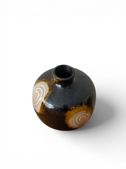 Mino Ware Handmade Bud Vase “Uzumaki” (Swirl)