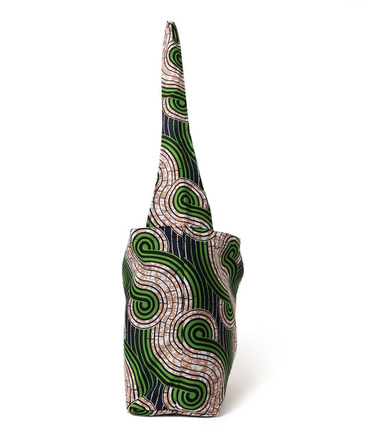 bPr BEAMS Batik Shoulder Eco Bag 2025 – GREEN/WAVE –