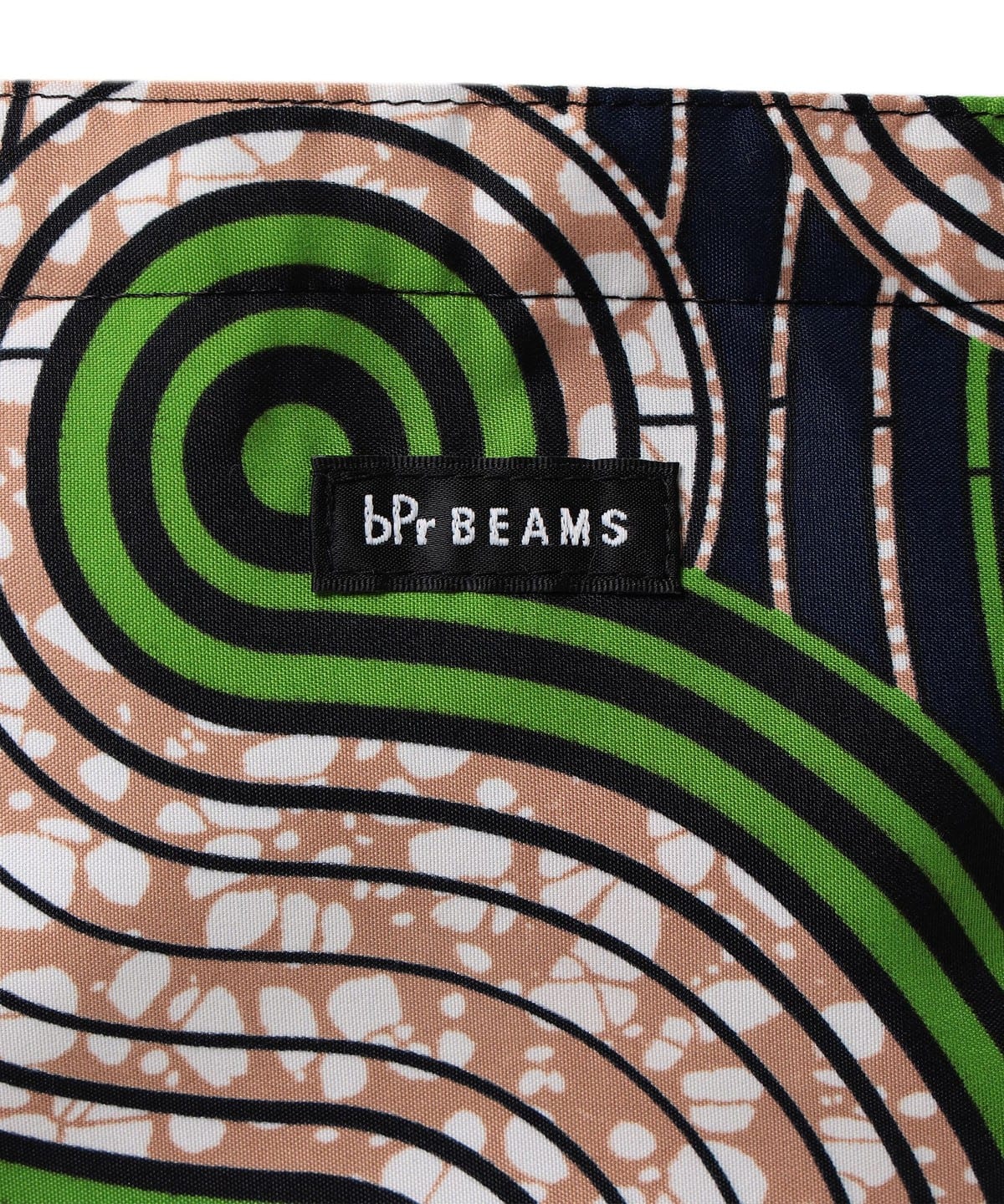 bPr BEAMS Batik Shoulder Eco Bag 2025 – GREEN/WAVE –