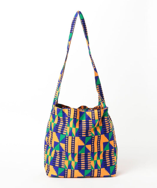 bPr BEAMS Batik Shoulder Eco Bag 2025 – YELLOW/GEOMETRIC – One Size