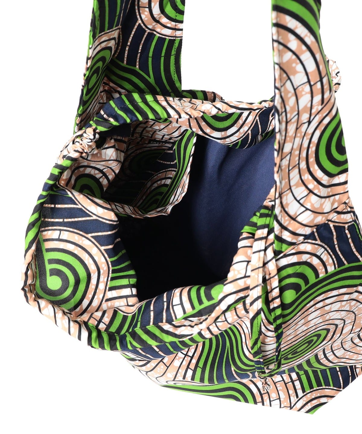 bPr BEAMS Batik Shoulder Eco Bag 2025 – GREEN/WAVE –