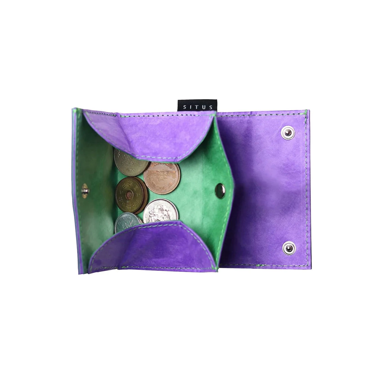 Situs Minimalist Wallet – Made with Tyvek® "Limited bicolor Purple×Cobalt Green"