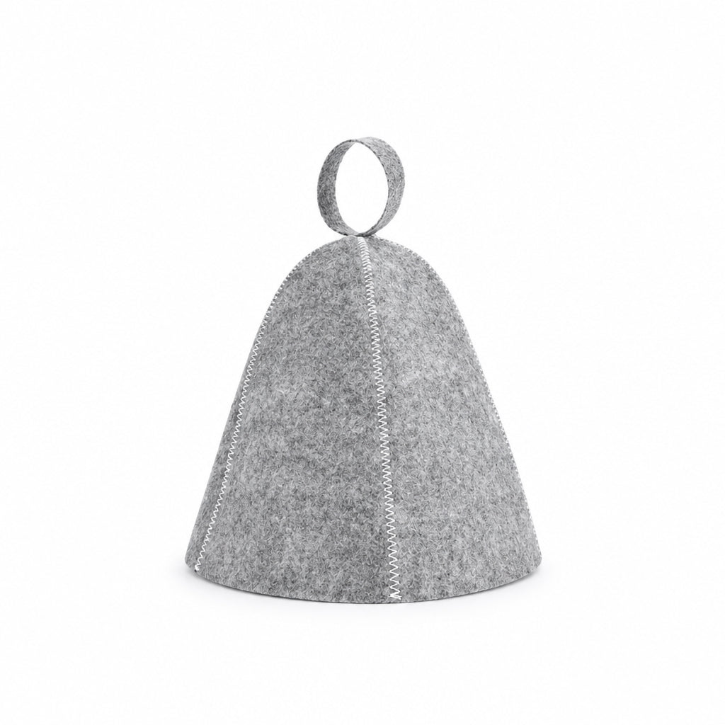 Japanese Wool Felt Sauna Hat – 100% Wool / Gray