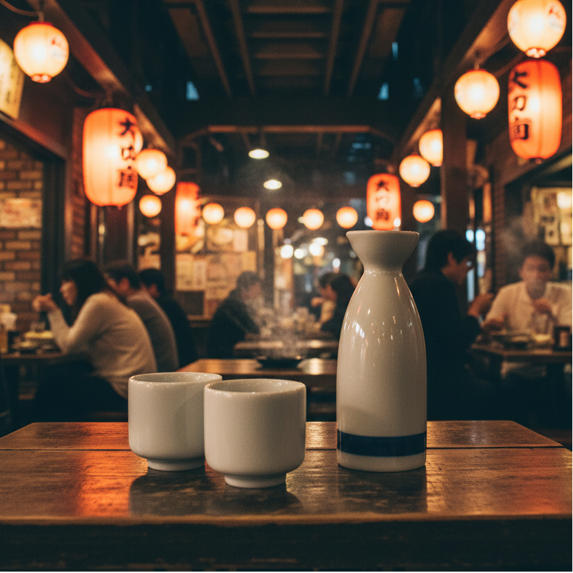 Janome Sake Set (Tokkuri 180ml & Ochoko Cups) – Mino Ware