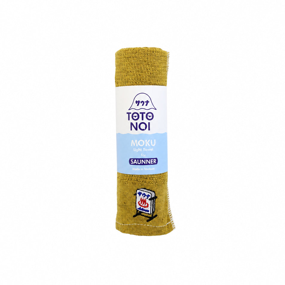 TOTO NOI – MOKU Light Sauna Towel “Sauna sign” Embroidery (Made in Imabari)