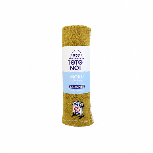 TOTO NOI – MOKU Light Sauna Towel “Sauna sign” Embroidery (Made in Imabari)
