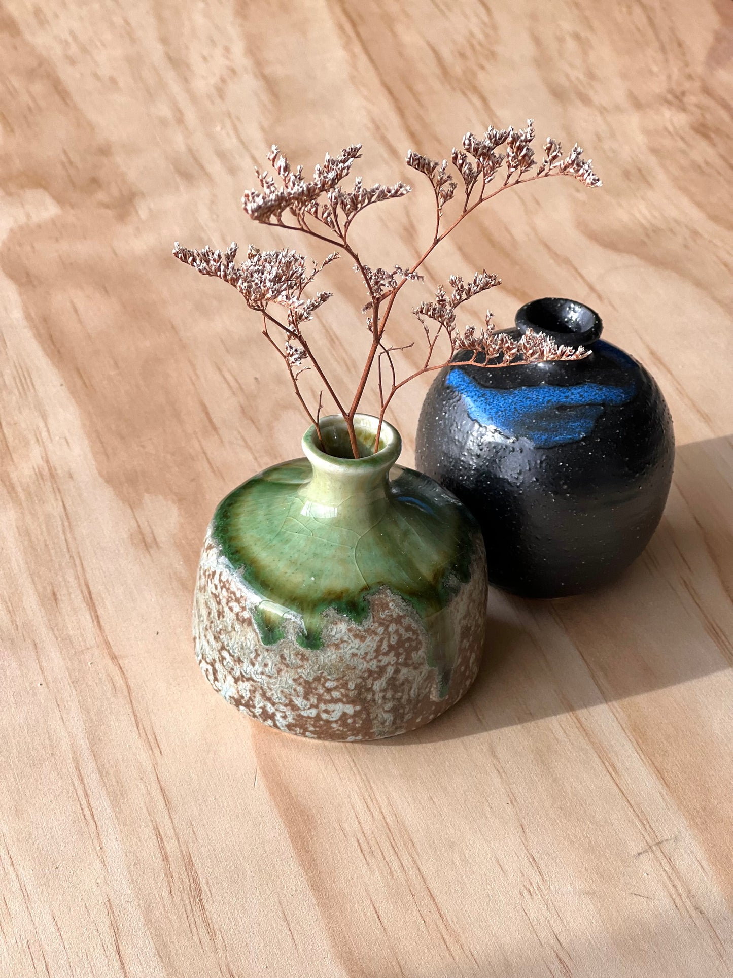 Mino Ware Handmade Bud Vase “Koke” (Moss)