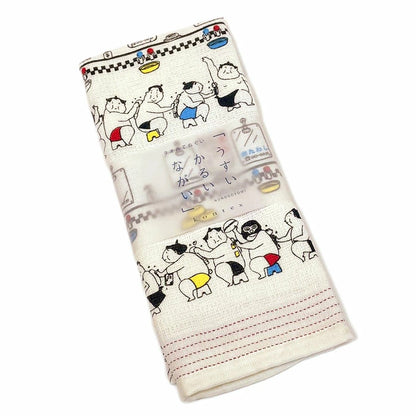 Imabari Towel Tenugui (Nunogoyomi Series) “すもう銭湯　Sumo Sento ♨️”