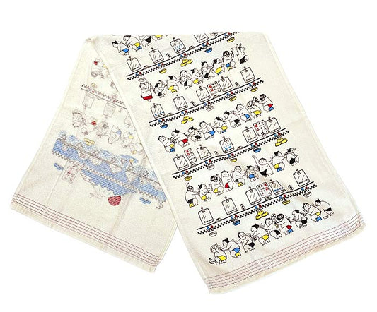 Imabari Towel Tenugui (Nunogoyomi Series) “すもう銭湯　Sumo Sento ♨️”