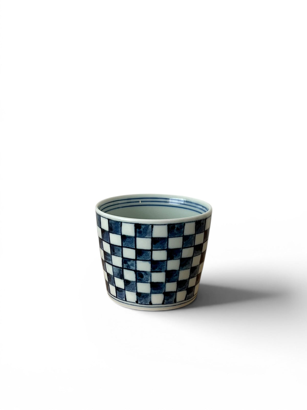 The Art of Indigo Modern Hasami Ware Cup "Ichimatsu Pattern"