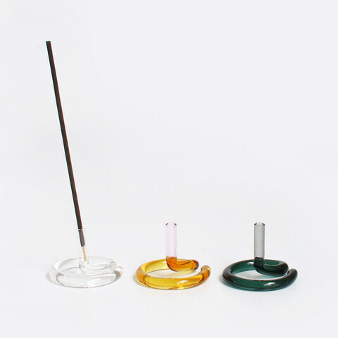 amabro TWO TONE Glass Incense Holder “White”