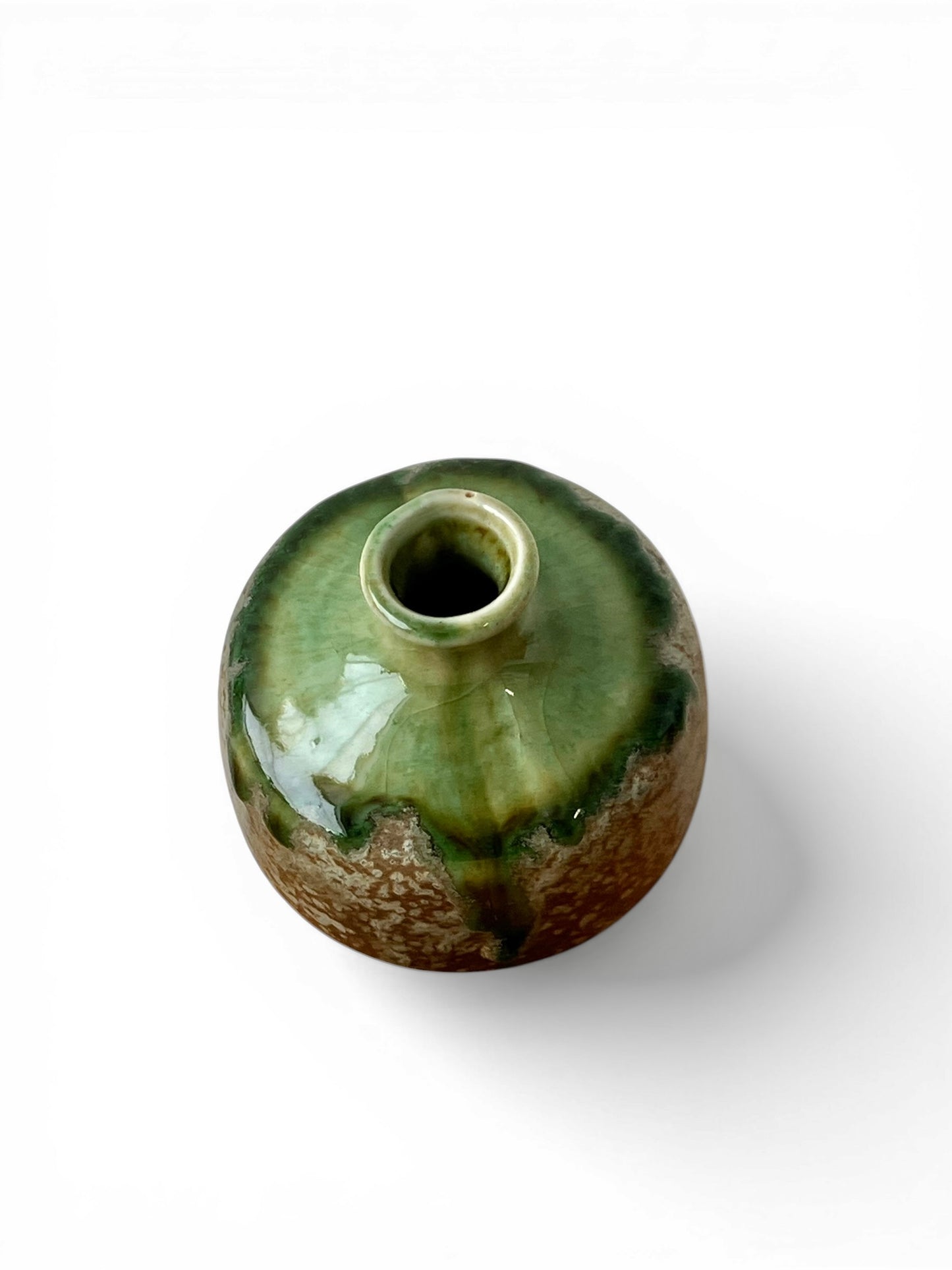 Mino Ware Handmade Bud Vase “Koke” (Moss)