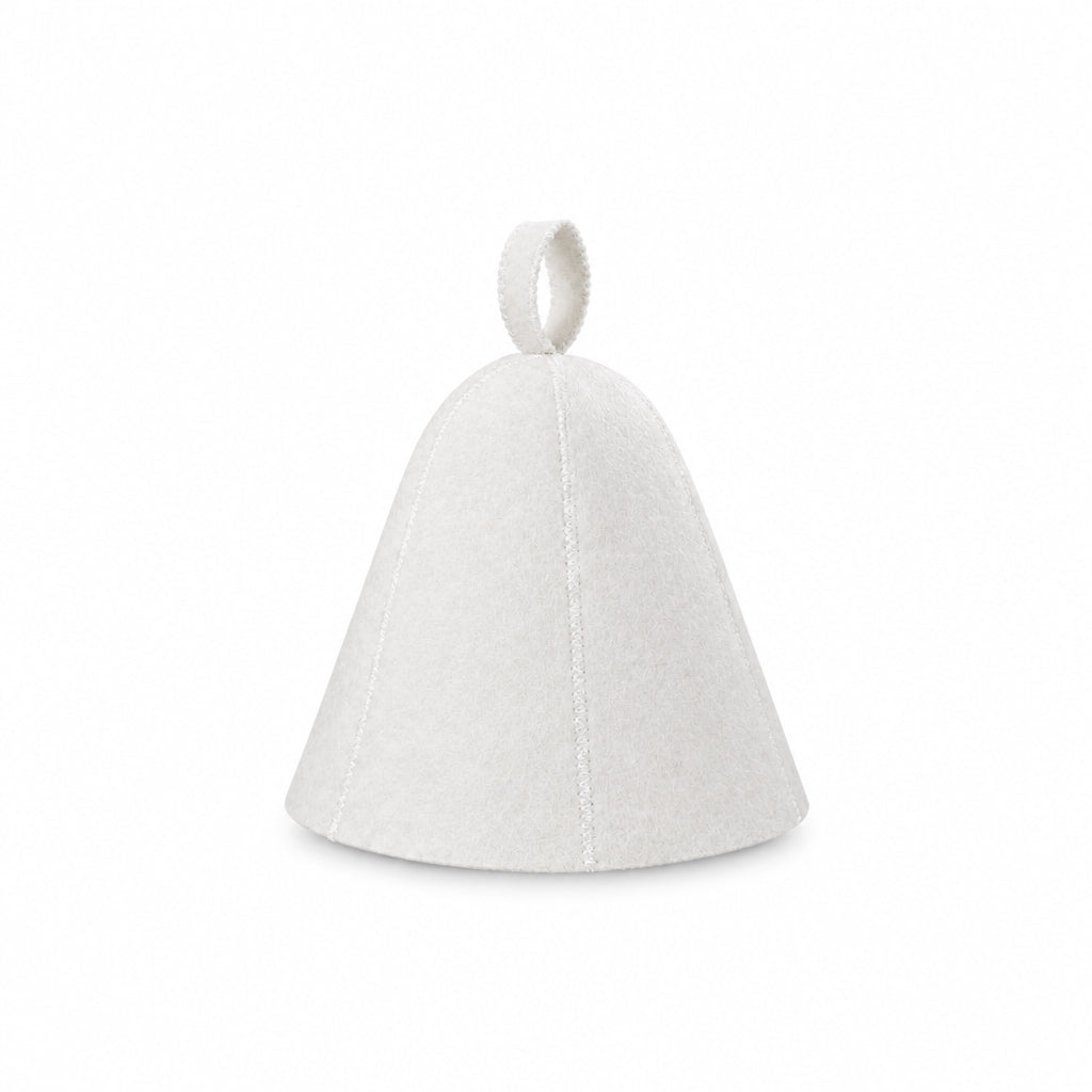 Japanese Wool Felt Sauna Hat – 100% Wool / White