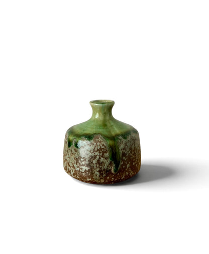 Mino Ware Handmade Bud Vase “Koke” (Moss)