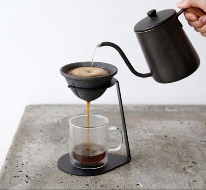 Ceramic Coffee Dripper & Stand Set | Eco-Friendly Paperless Filter