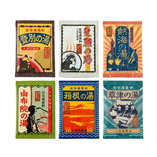 Japanese Bath Salt 6-Pack Set (30g each) (Atami / Yufuin / Hakone / Kusatsu / Nyuto / Noboribetsu)