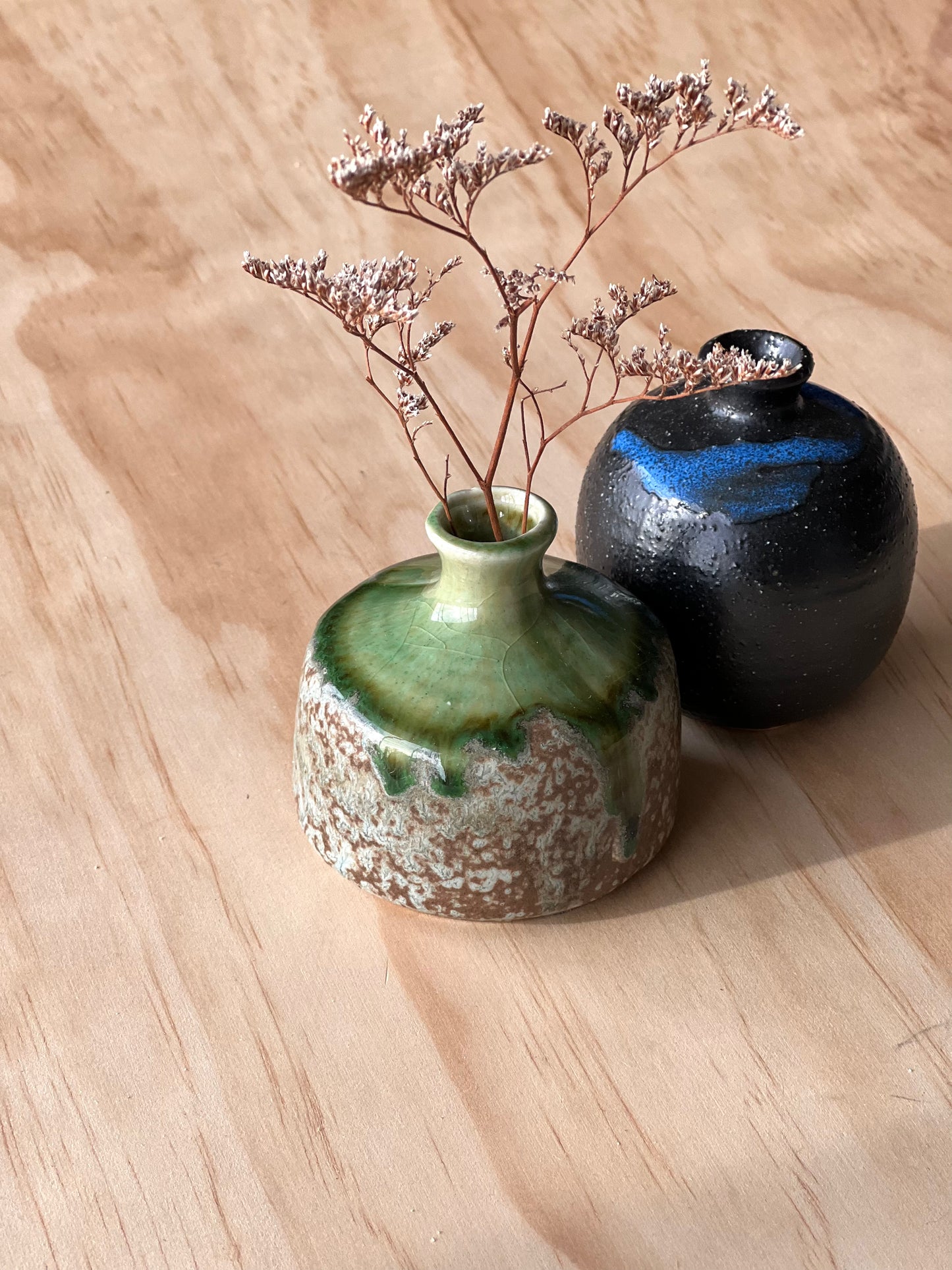 Mino Ware Handmade Bud Vase “Shinkai” (Deep Sea)