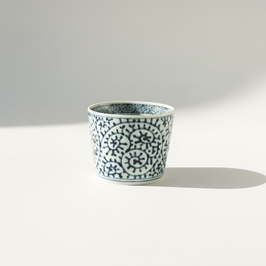 The Art of Indigo Modern Hasami Ware Cup "Tako-Karakusa Pattern"