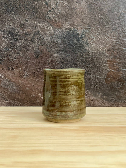 Bizen Ware cup -Natural earthy brown with gray-green ash hues-