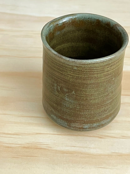 Bizen Ware cup -Natural earthy brown with gray-green ash hues-