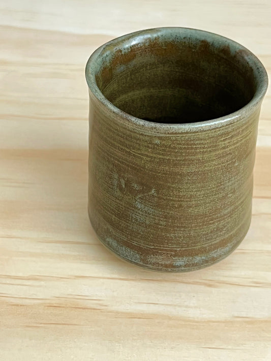 Bizen Ware cup -Natural earthy brown with gray-green ash hues-