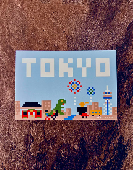 8-bit TOKYO Postcard – Design by Makoto Oozu / Tokyo Pixel