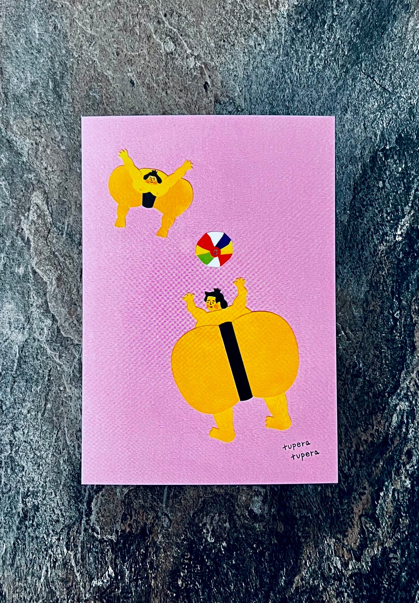 Postcard by tupera tupera – “Sumo Beach Volleyball”
