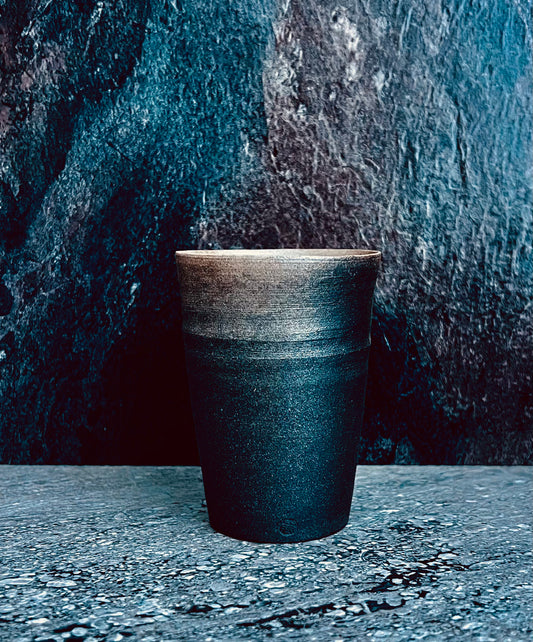 Bin Akiyama – Carbon-Fired Ceramic Cup (Kasama Ware)