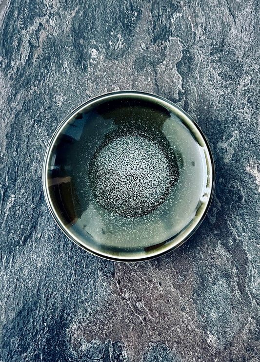 Mino Ware Small Plate – Oribe-Inspired Crystal Glaze