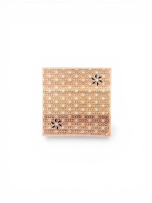Wooden Coaster with Asanoha Pattern – Tosa Reihoku Cedar