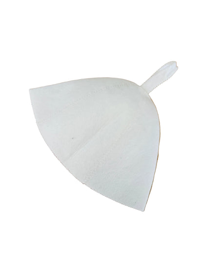Japanese Wool Felt Sauna Hat – 100% Wool / White