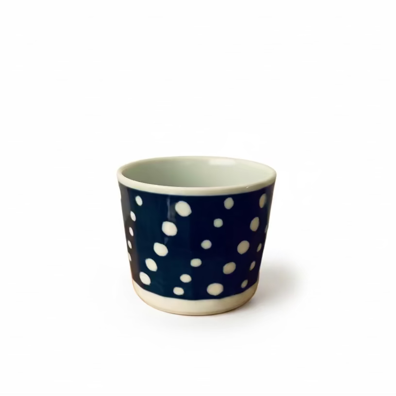 The Indigo Modern Hasami Ware Cup - Ai-Marumon series  ”Arare / 藍あられ”