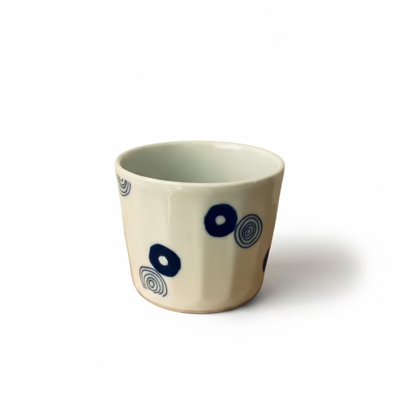 The Indigo Modern Hasami Ware Cup - Ai-Marumon series "Chirashi marumon / 散し丸紋"