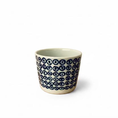 The Indigo Modern Hasami Ware Cup - Ai-Marumon series ”Janome Rings / 蛇の目紋”