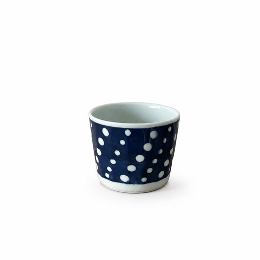 The Indigo Modern Hasami Ware Cup - Ai-Marumon series  ”Arare / 藍あられ”