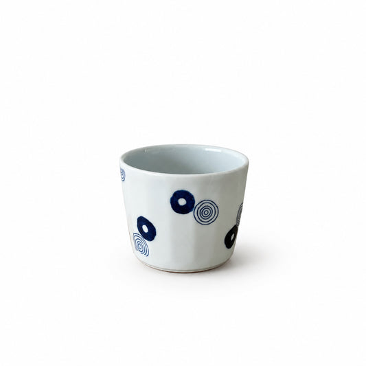 The Indigo Modern Hasami Ware Cup - Ai-Marumon series "Chirashi marumon / 散し丸紋"