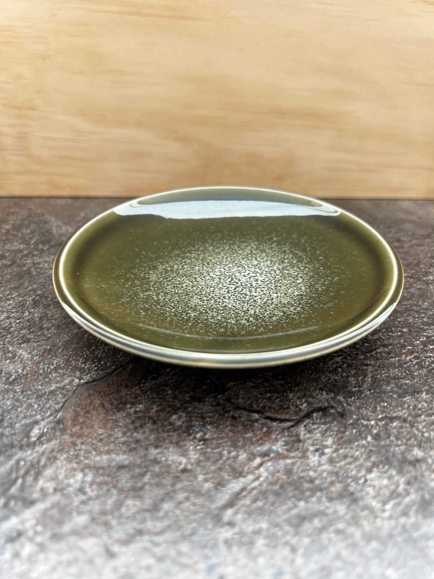 Mino Ware Small Plate – Oribe-Inspired Crystal Glaze