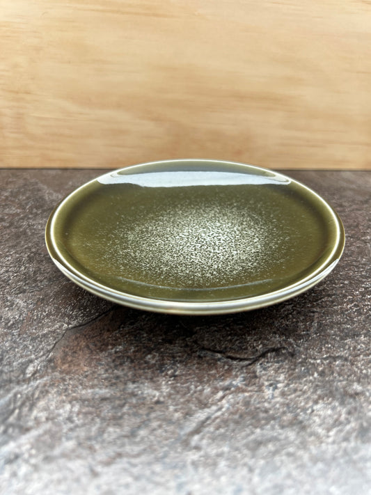 Mino Ware Small Plate – Oribe-Inspired Crystal Glaze