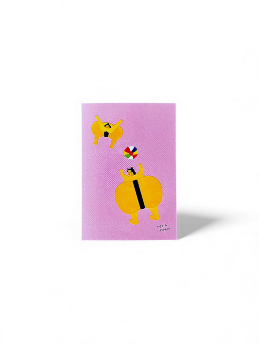 Postcard by tupera tupera – “Sumo Beach Volleyball”