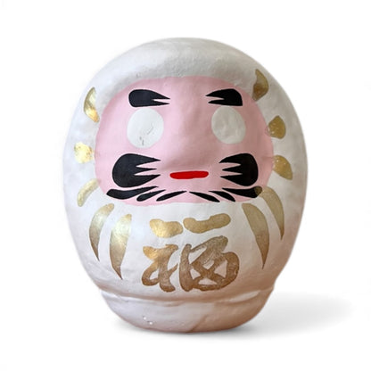 Japanese Traditional Daruma Doll (Iwatsuki Molded Style) "White"