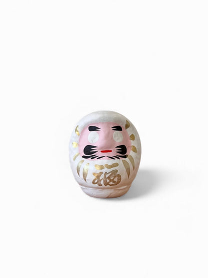 Japanese Traditional Daruma Doll (Iwatsuki Molded Style) "White"