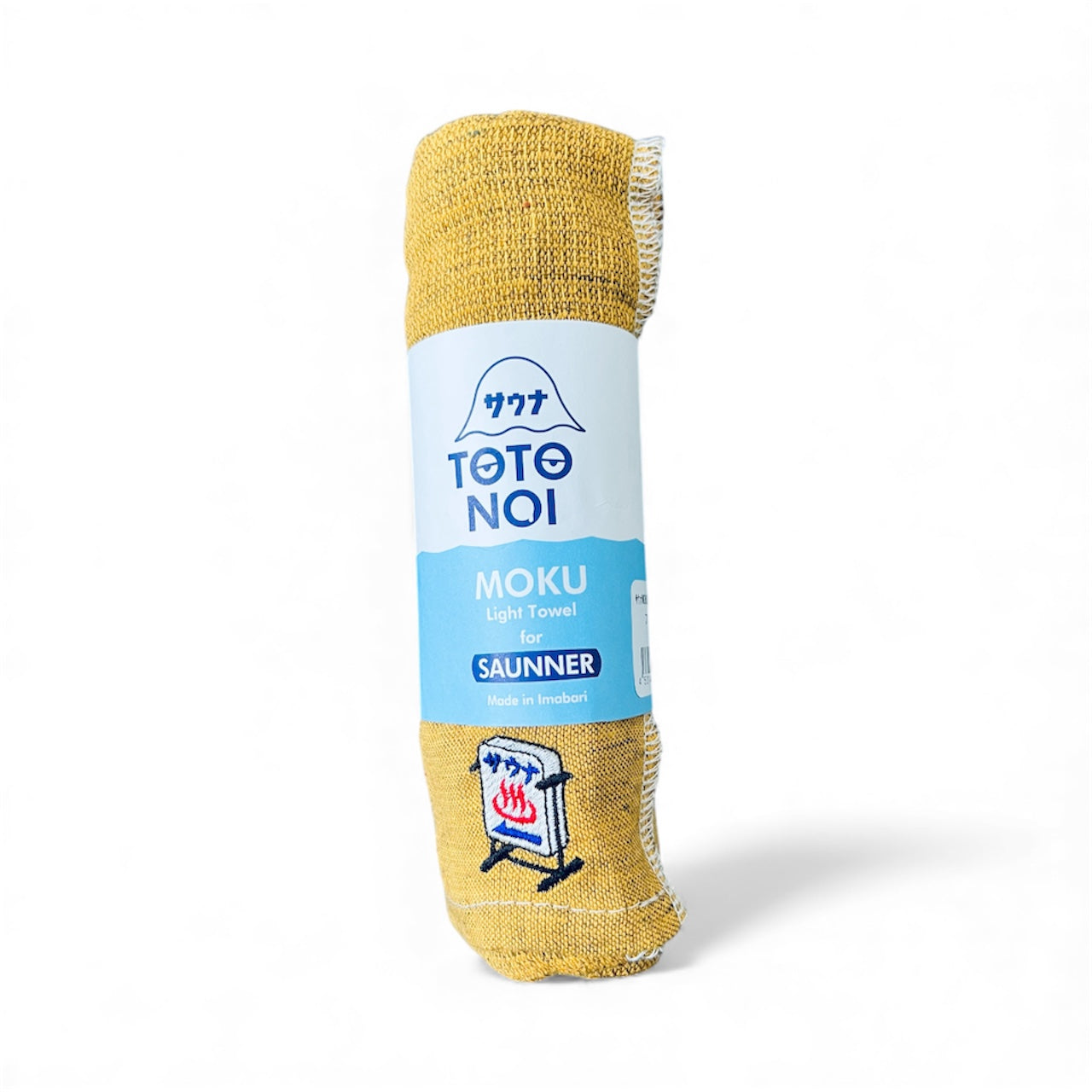 TOTO NOI – MOKU Light Sauna Towel with Stove Embroidery (Made in Imabari)