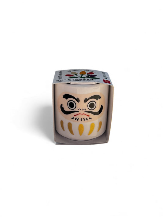 Omedeta Ochoko – Daruma (White) with Five-Colored Chili Pepper Growing Kit